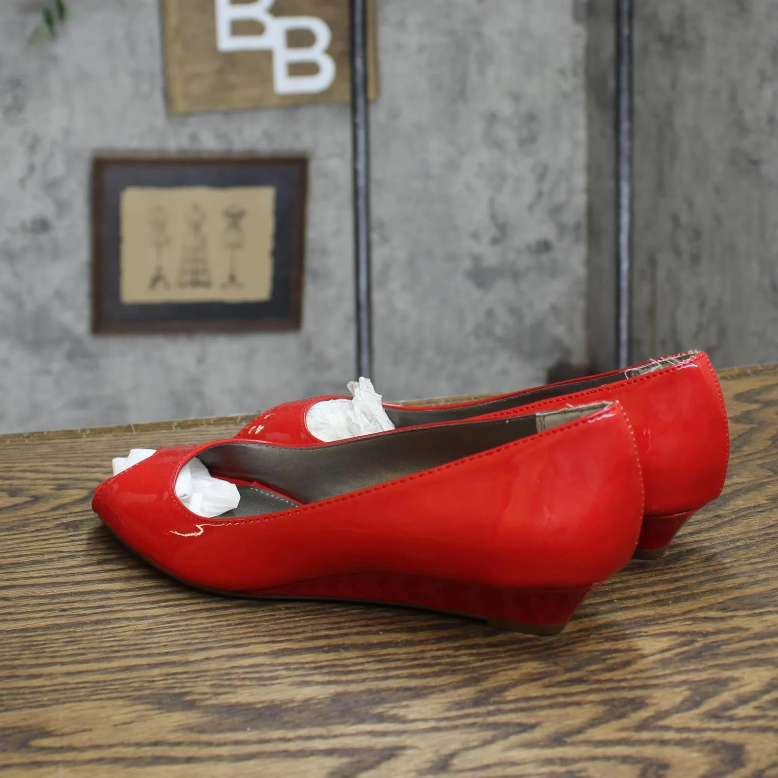 Bandolino Womens Open Toe Wedge Heels 1673fe37e39e9d Red 6M