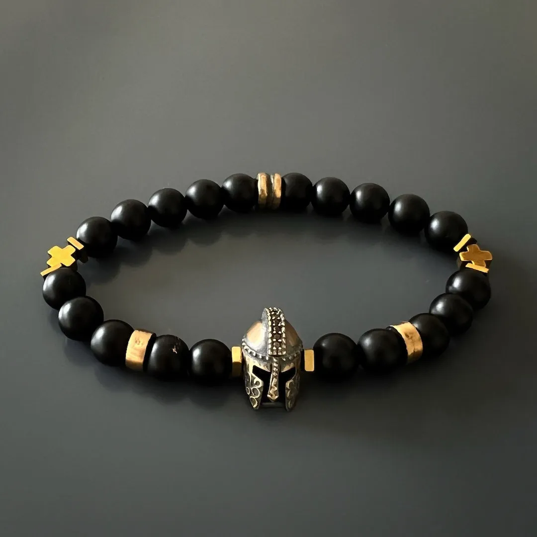 Black Vibe Onyx Stone Beaded Gladiator Bracelet