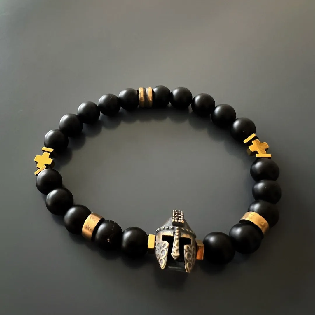 Black Vibe Onyx Stone Beaded Gladiator Bracelet