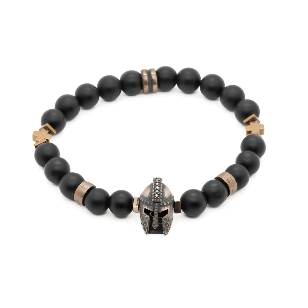 Black Vibe Onyx Stone Beaded Gladiator Bracelet