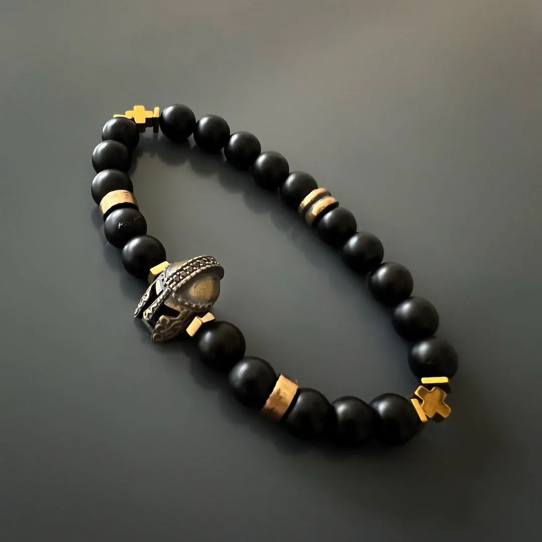 Black Vibe Onyx Stone Beaded Gladiator Bracelet