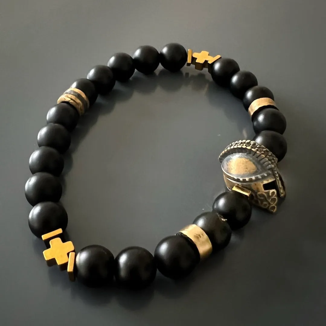 Black Vibe Onyx Stone Beaded Gladiator Bracelet