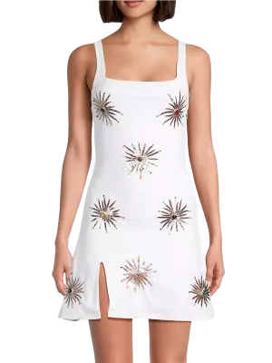 Callie Luxury Embellished Party Dress White