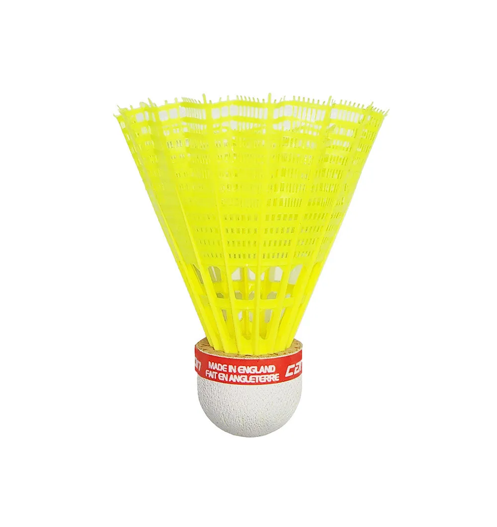 Carlton F2 Nylon Badminton Shuttlecocks (Yellow) (Red Cap)