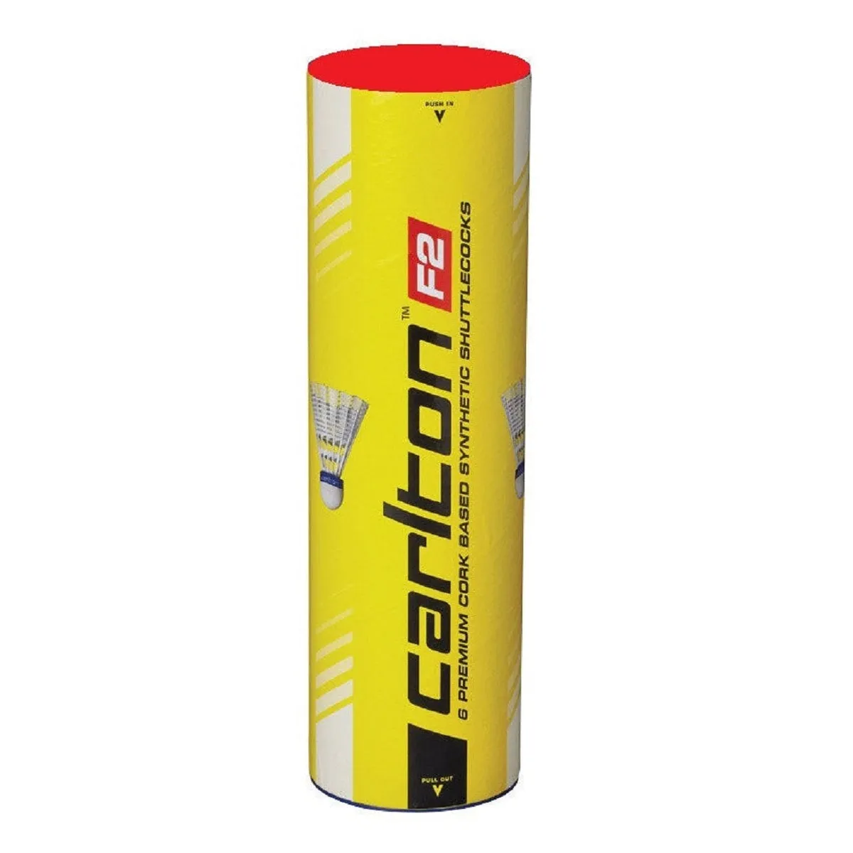 Carlton F2 Nylon Badminton Shuttlecocks (Yellow) (Red Cap)