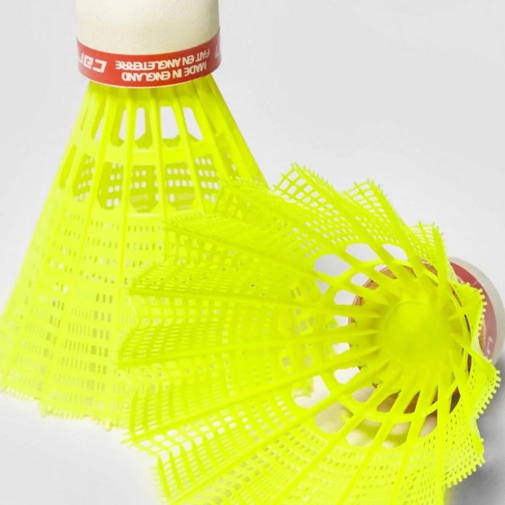 Carlton F2 Nylon Badminton Shuttlecocks (Yellow) (Red Cap)