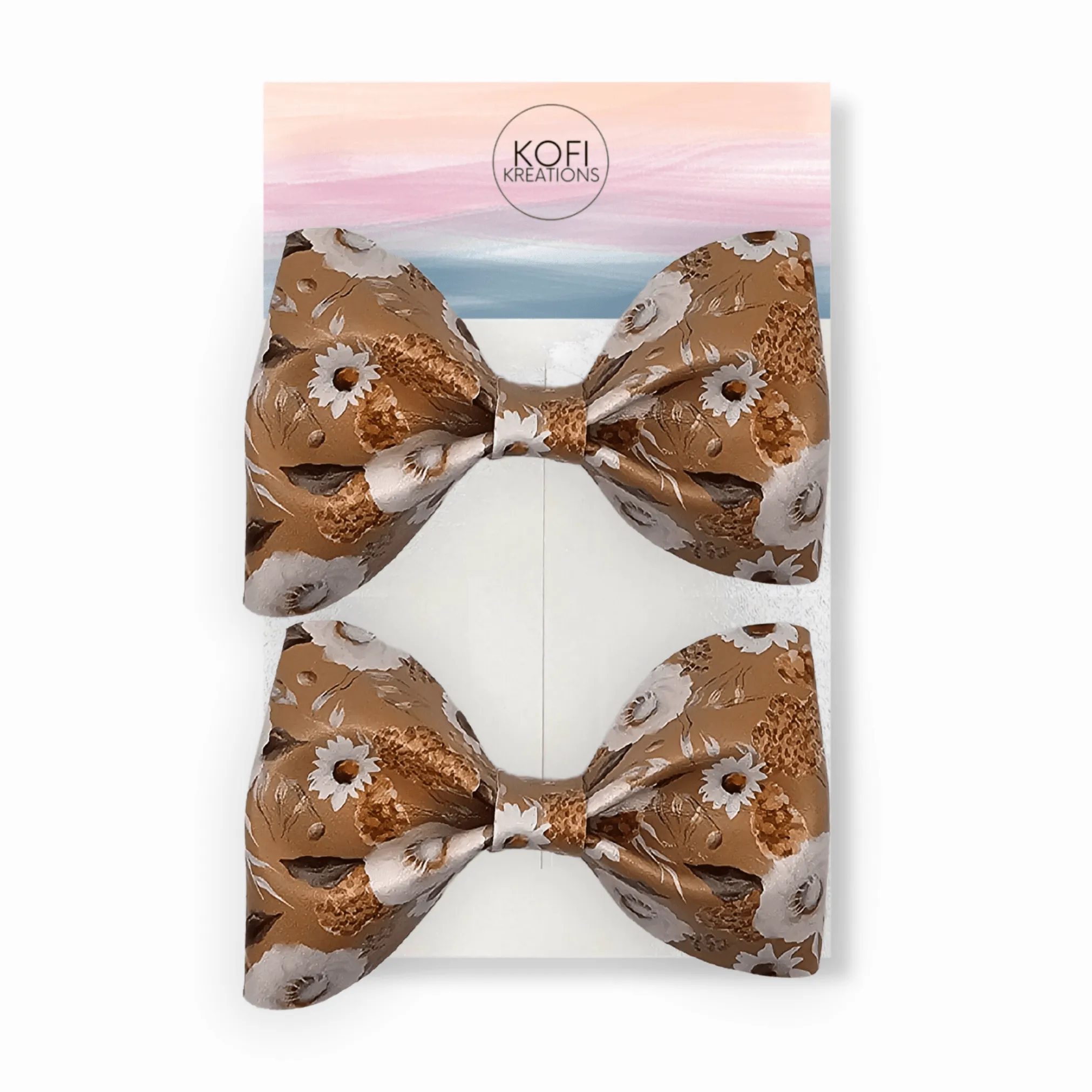 Carmel Pinch Flower Hair Bow