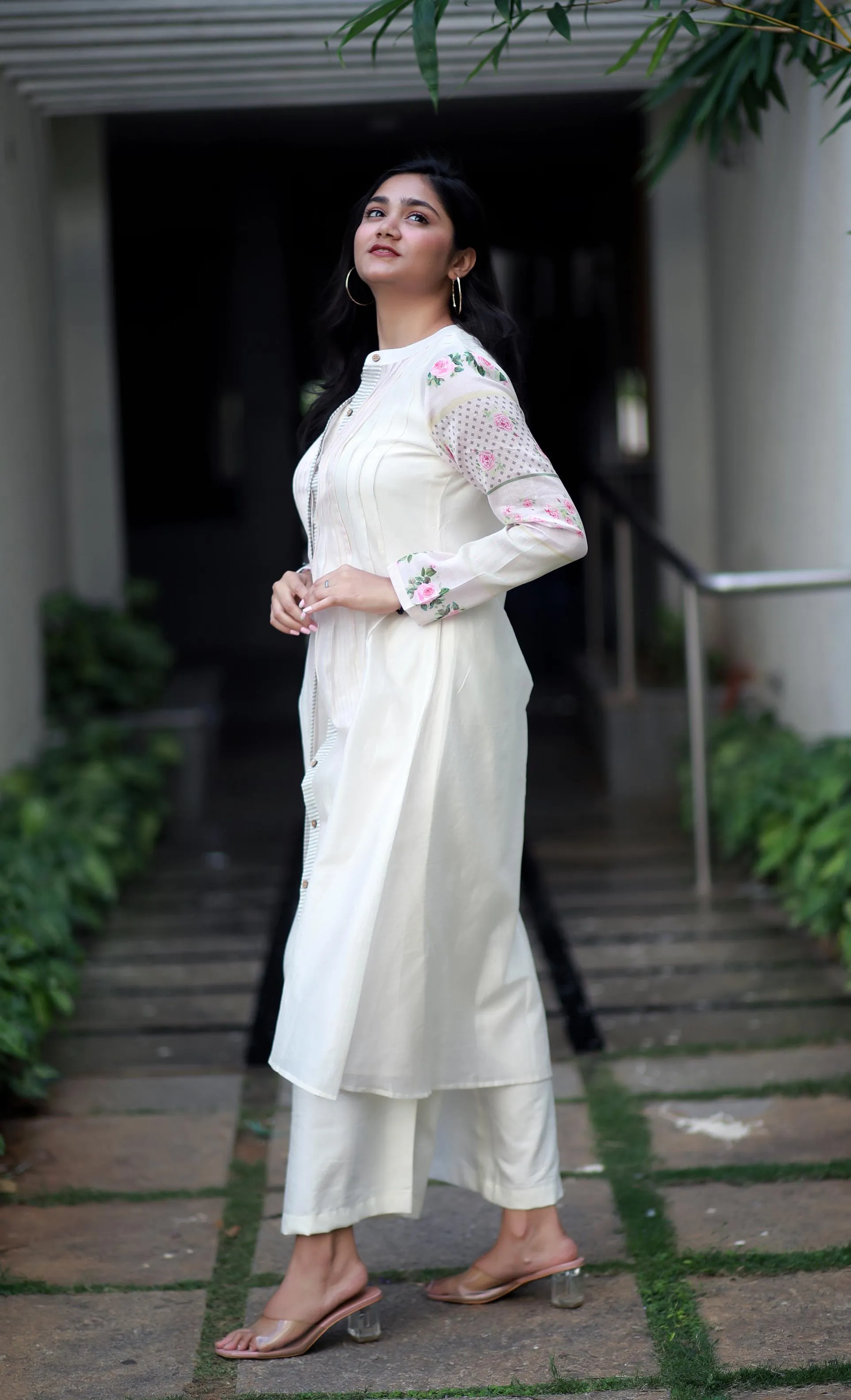 Celestial Symphony Off White Chanderi Kurta/ Dress