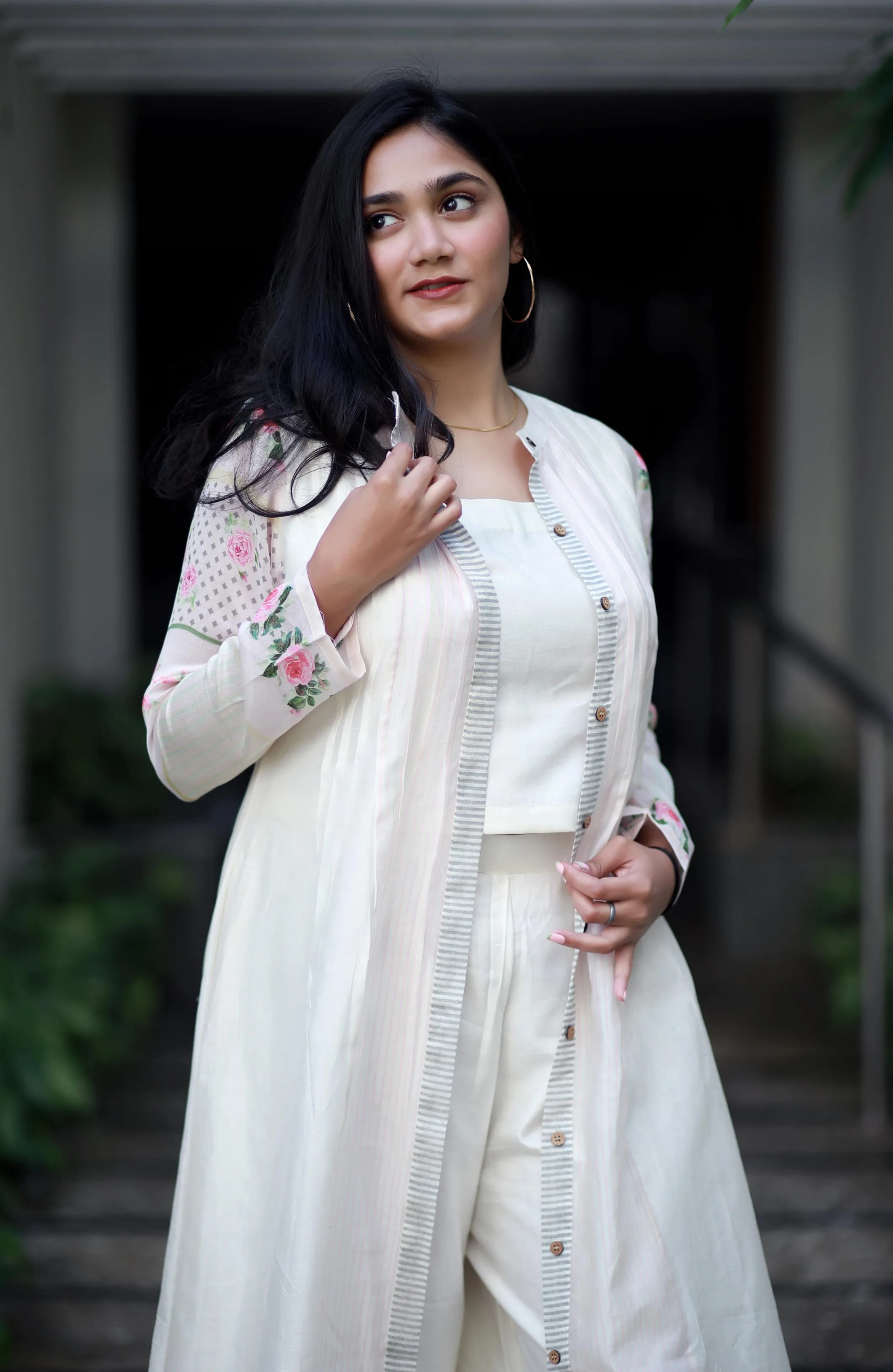 Celestial Symphony Off White Chanderi Kurta/ Dress