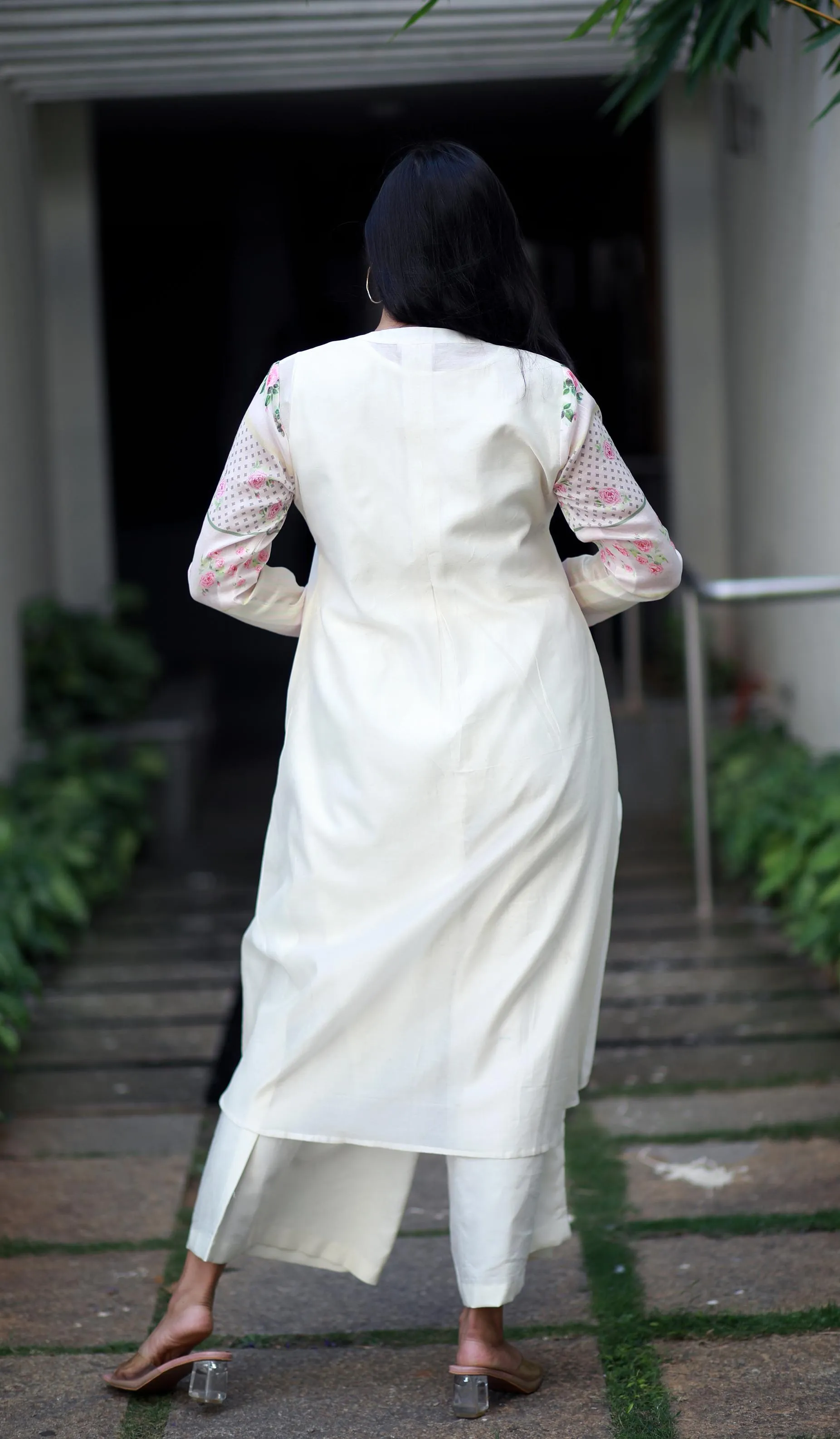 Celestial Symphony Off White Chanderi Kurta/ Dress