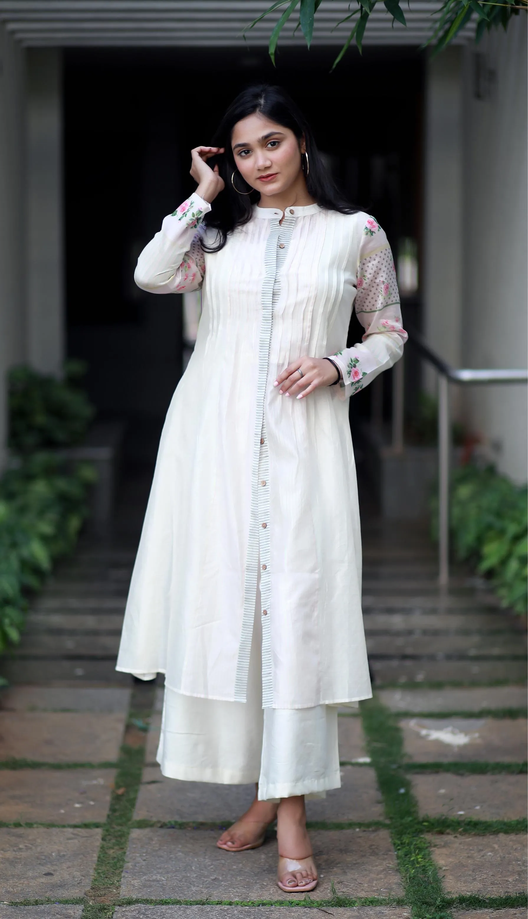 Celestial Symphony Off White Chanderi Kurta/ Dress