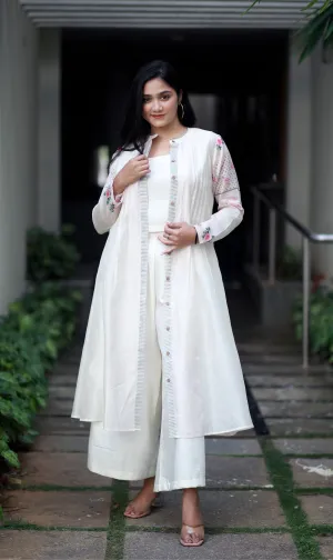 Celestial Symphony Off White Chanderi Kurta/ Dress