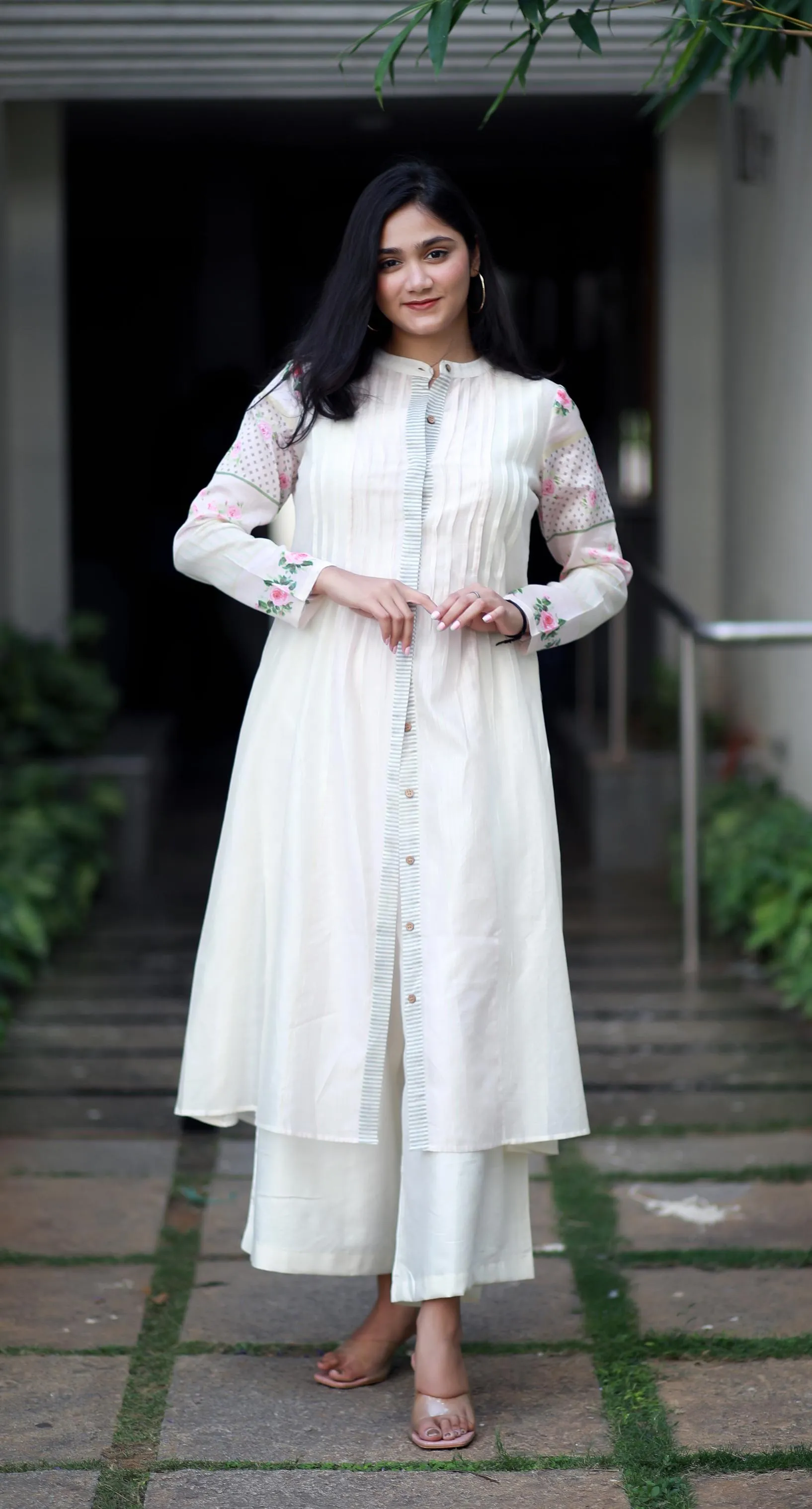 Celestial Symphony Off White Chanderi Kurta/ Dress