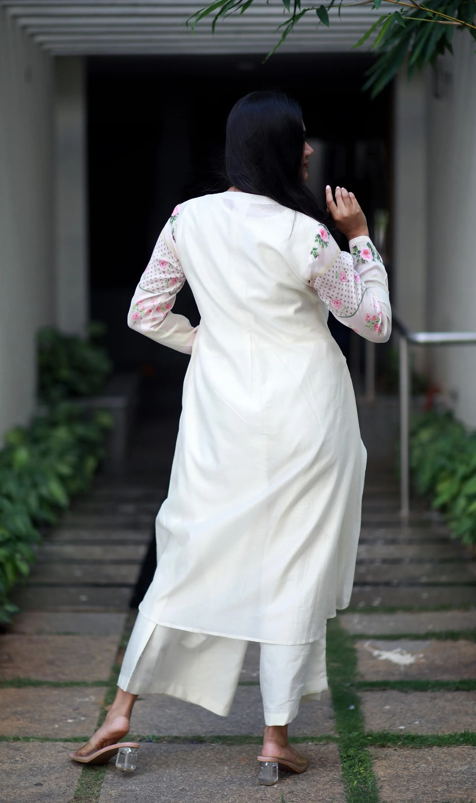 Celestial Symphony Off White Chanderi Kurta/ Dress