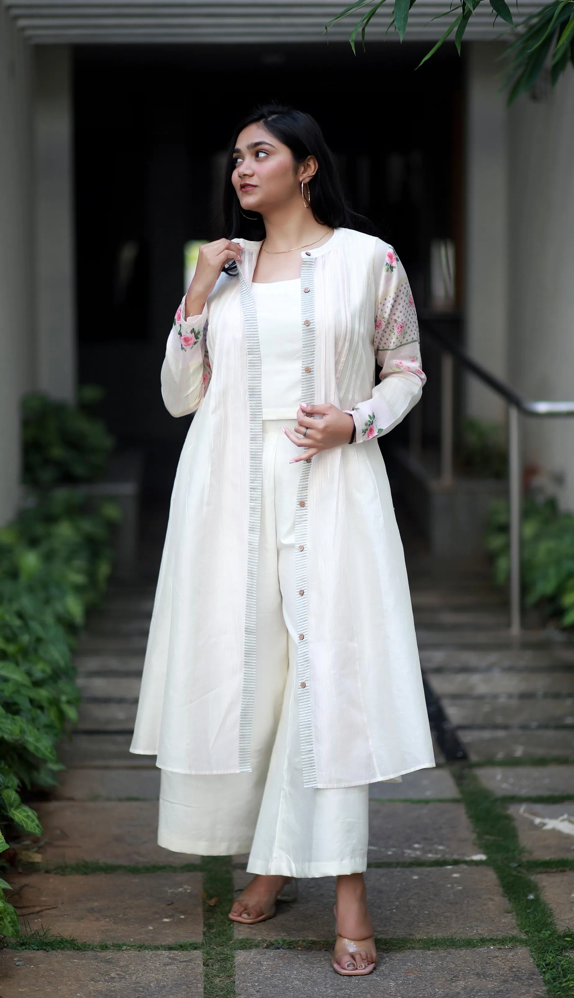 Celestial Symphony Off White Chanderi Kurta/ Dress