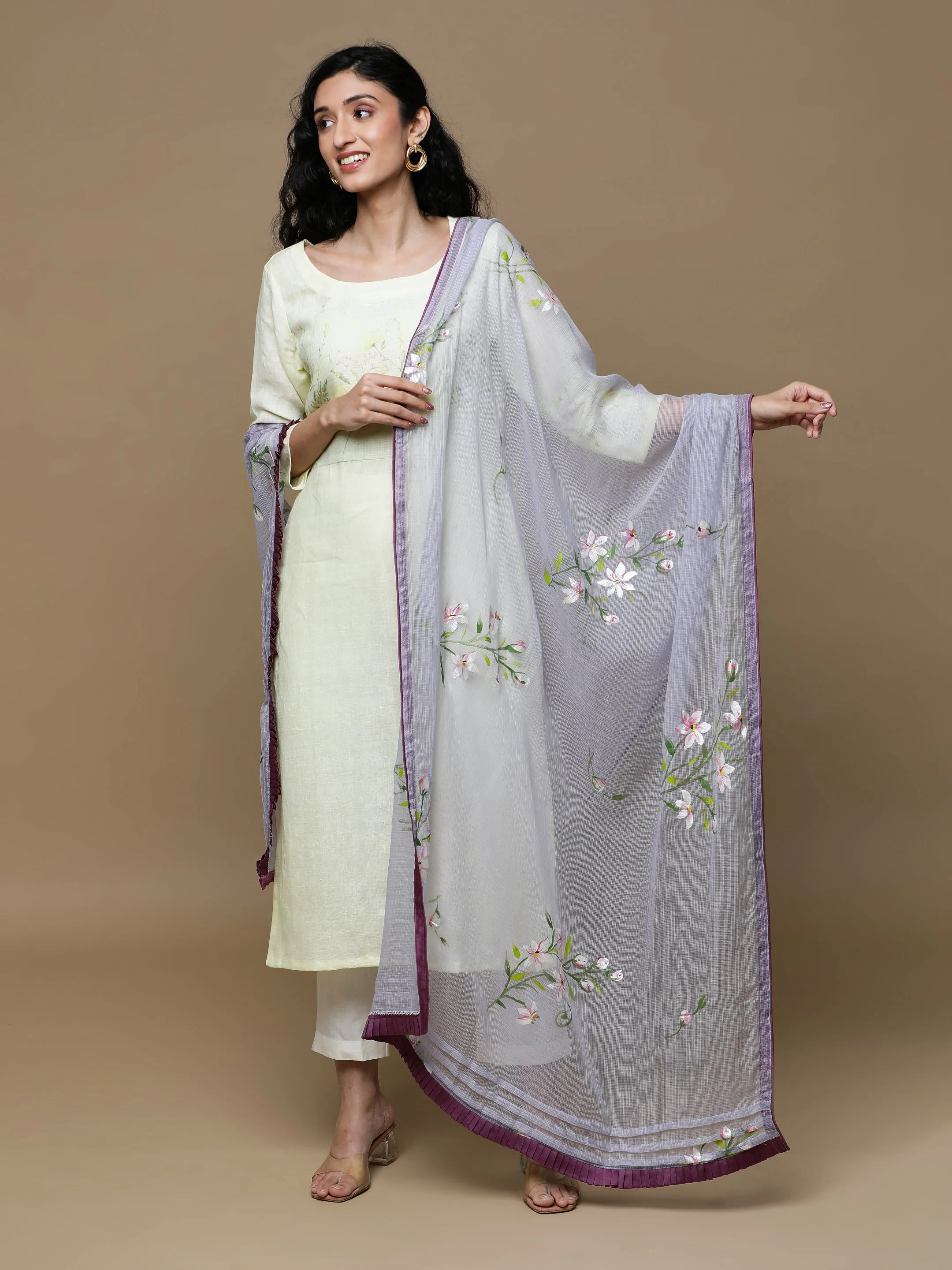 Chhaya Kota Purple Dupatta