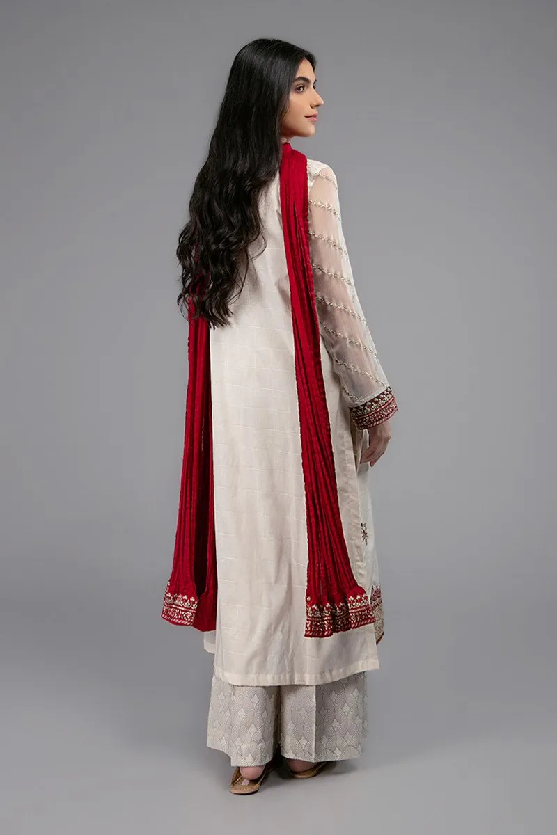Designer Girls Eid Dress in Off White Color #N9035