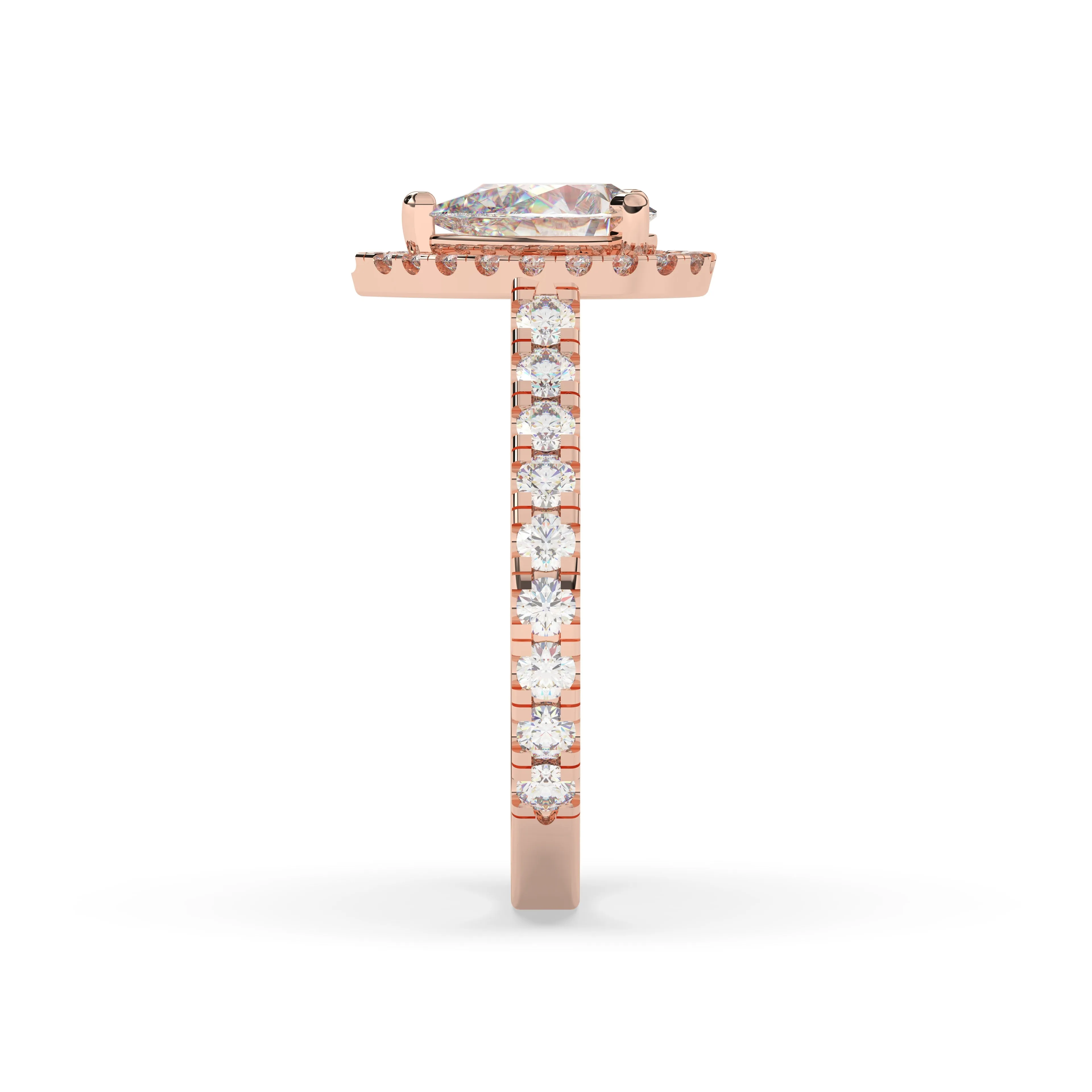 Diamond Pear Halo Engagement Ring