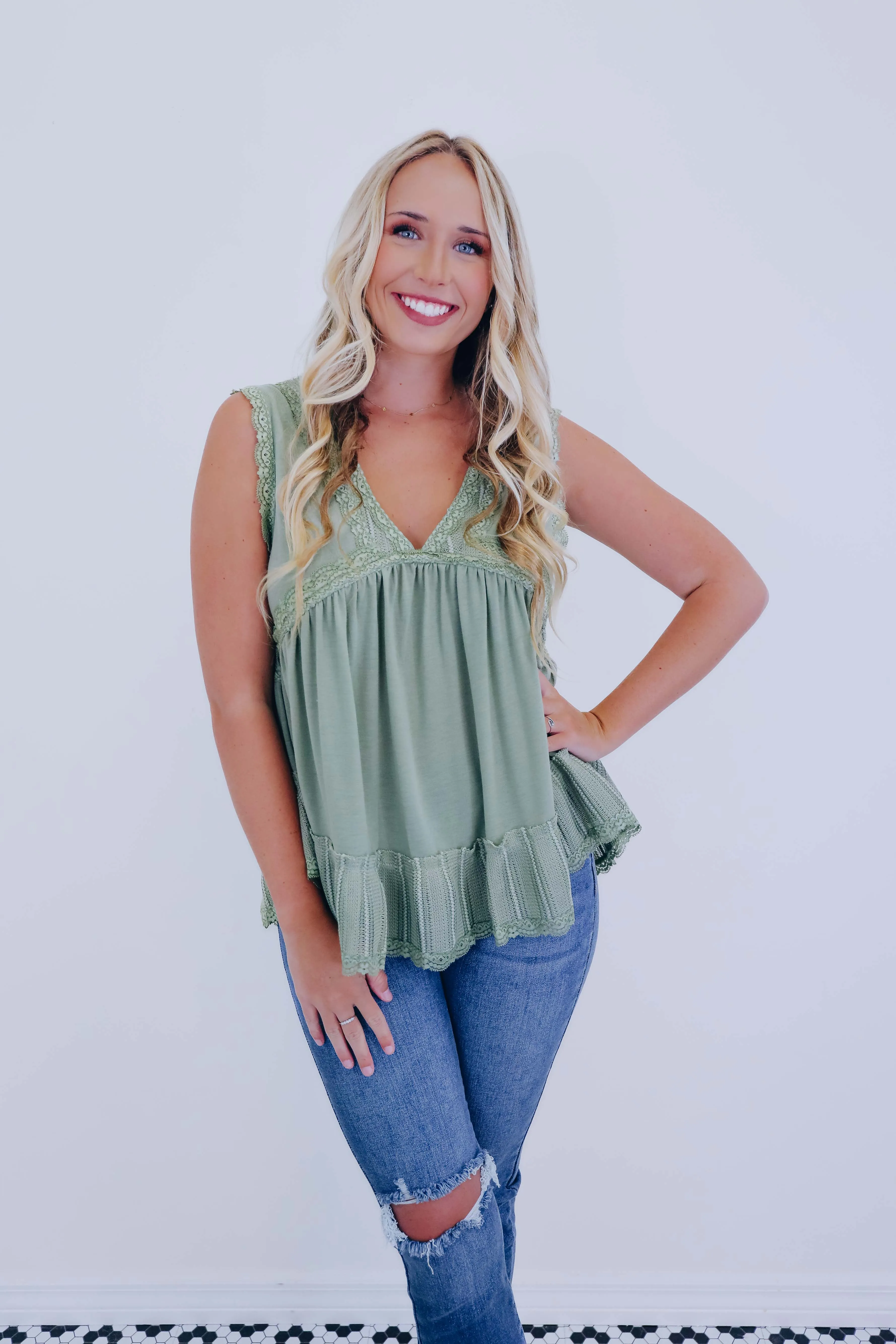 Erin Embellished Lace Tank Top By POL - 10 Colors