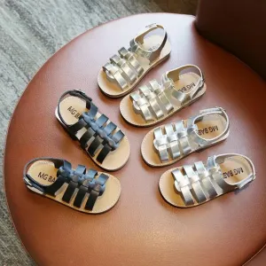 Girls' Metallic Strappy Gladiator Sandals