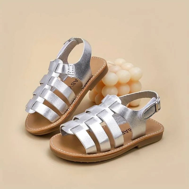 Girls' Metallic Strappy Gladiator Sandals