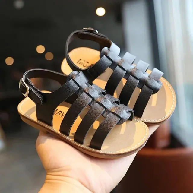 Girls' Metallic Strappy Gladiator Sandals