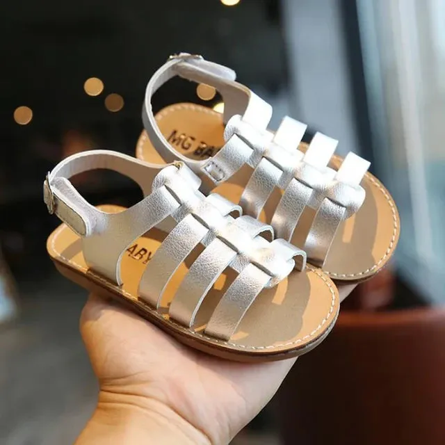 Girls' Metallic Strappy Gladiator Sandals