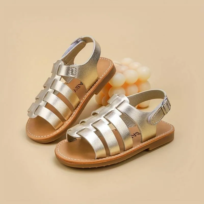 Girls' Metallic Strappy Gladiator Sandals