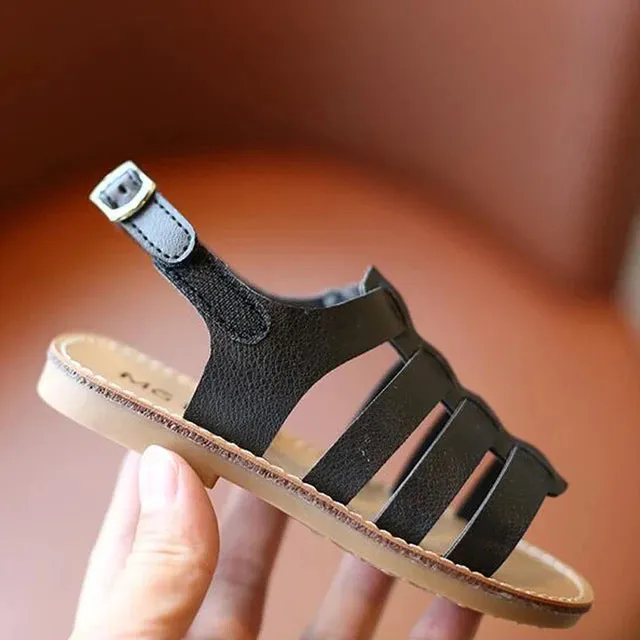 Girls' Metallic Strappy Gladiator Sandals