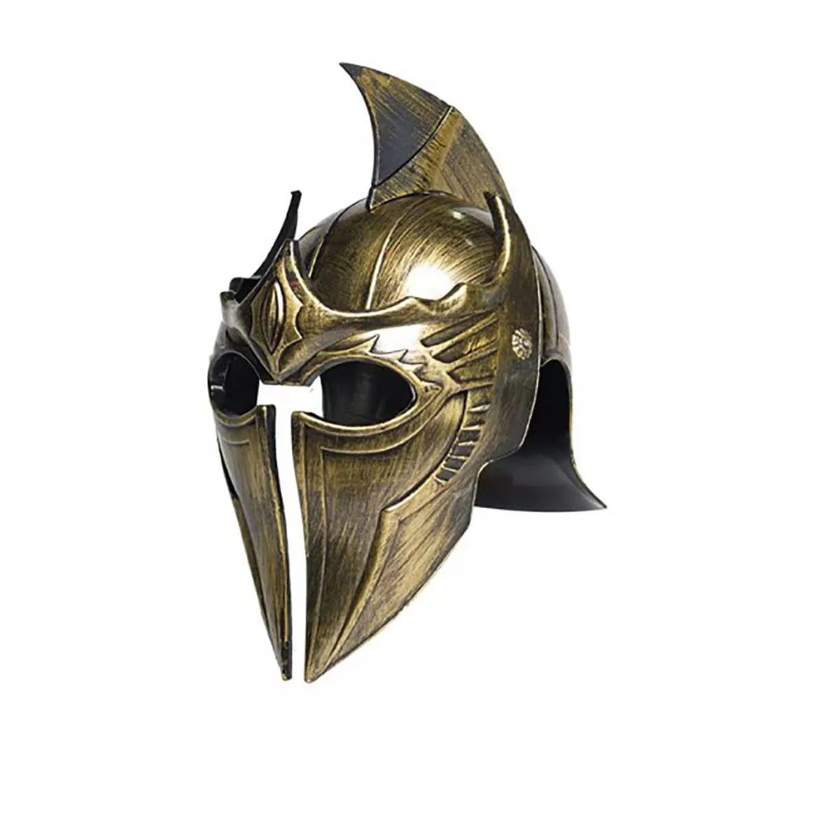 Gold Gladiator Helmet with Pointed Top Crest