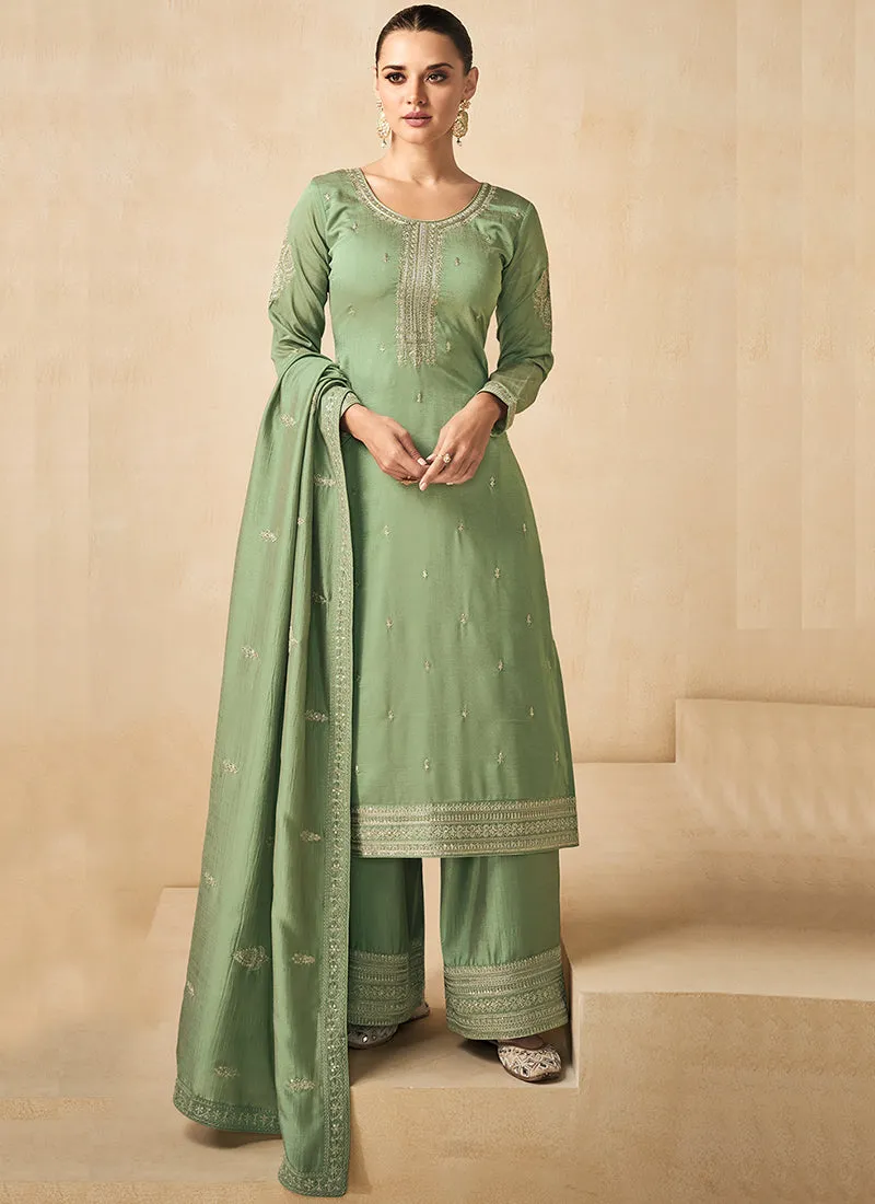 Green Sequence Embroidery Pakistani Salwar Kameez