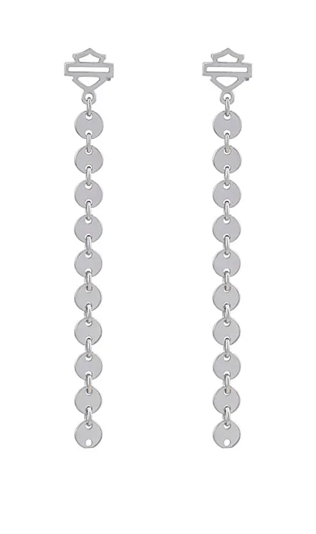 Harley-Davidson® Women's Small Disc Chain Post Earrings, HDE0563