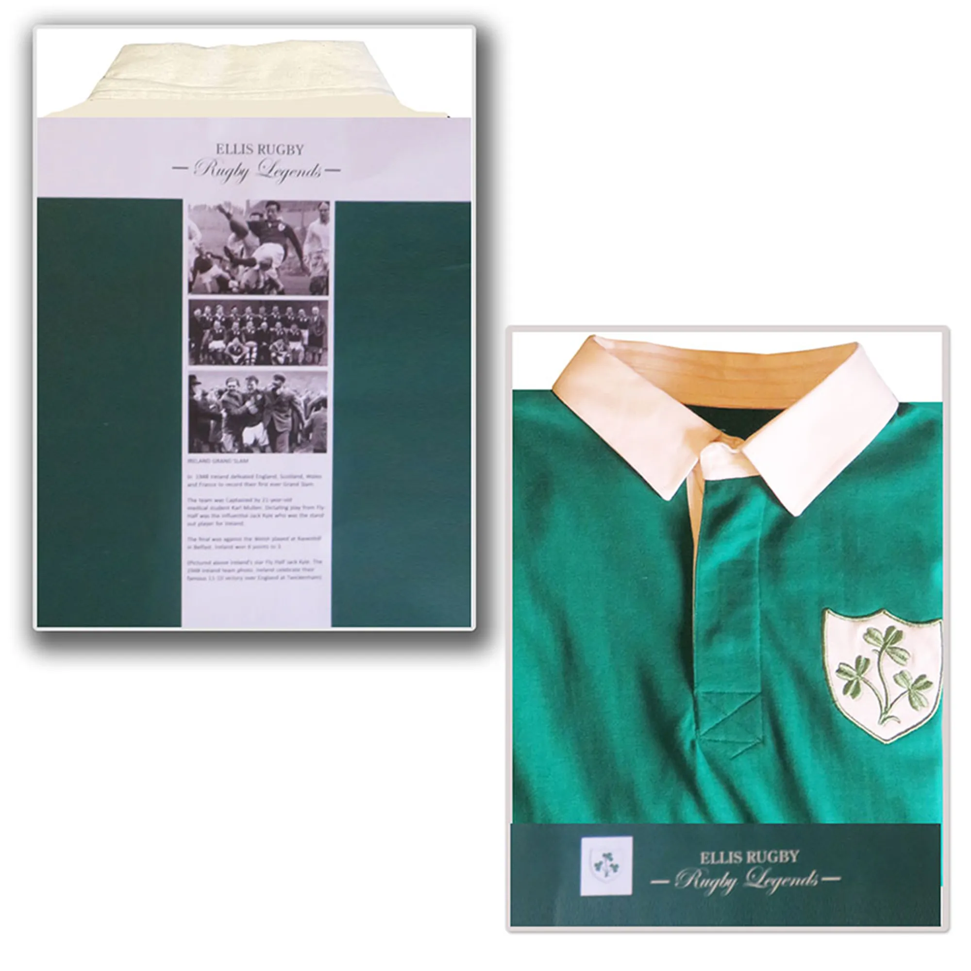 Ireland 1948 Grand Slam Classic Rugby Shirt by Ellis Rugby