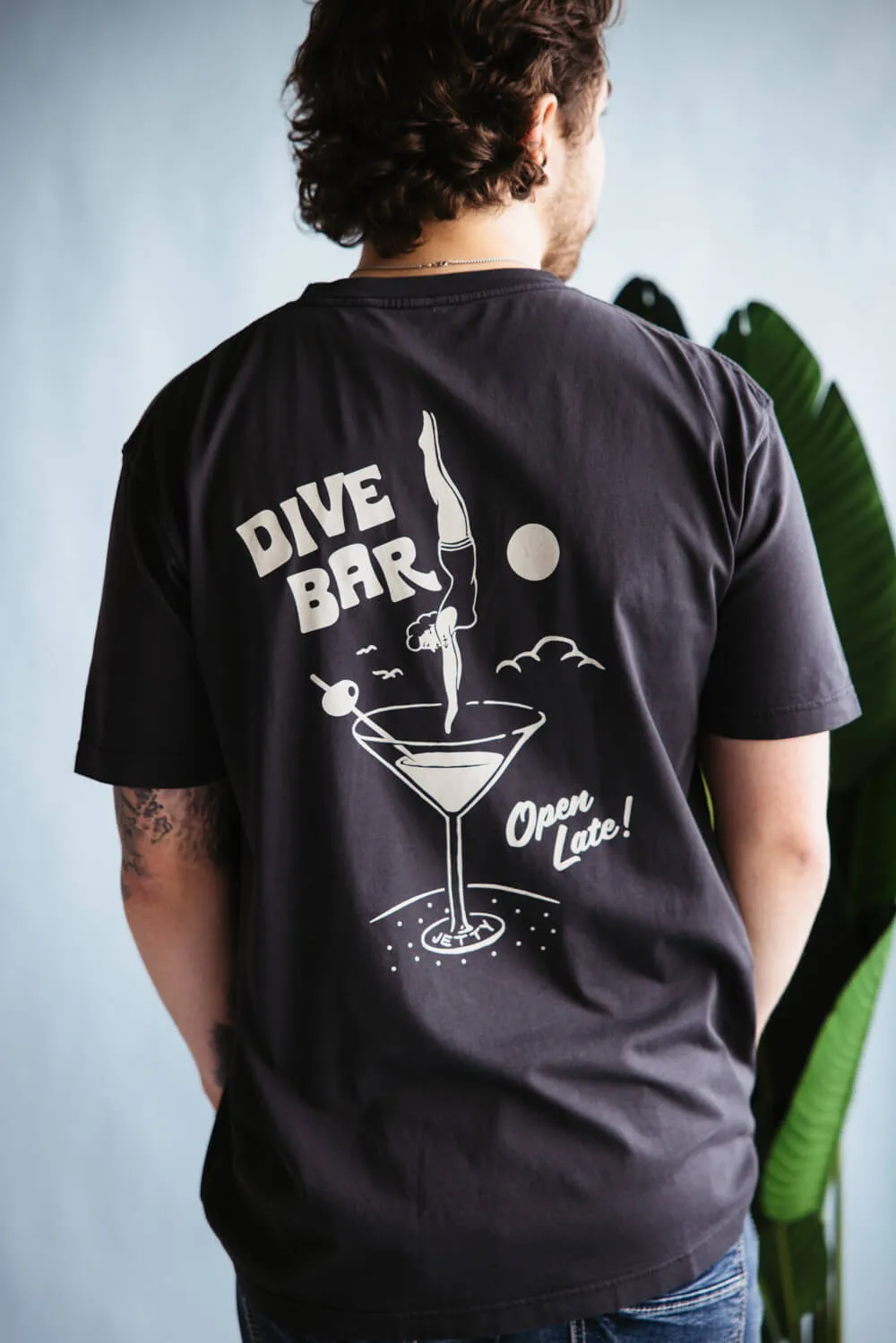 Jetty Dive Bar T-Shirt for Men in Black | S25DIVE-M10001BLK