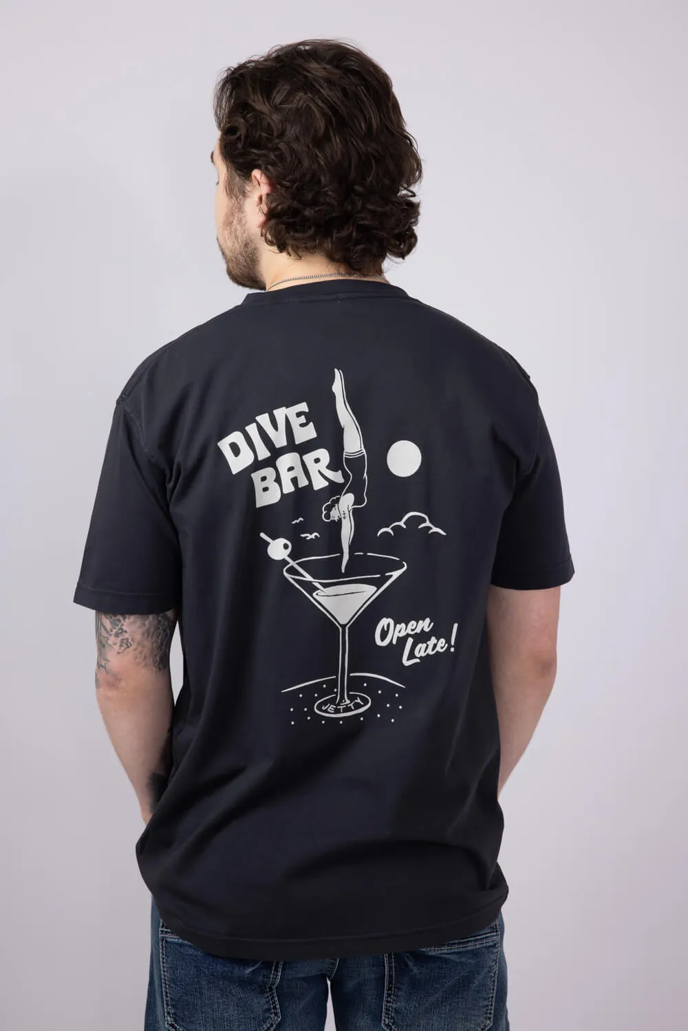 Jetty Dive Bar T-Shirt for Men in Black | S25DIVE-M10001BLK
