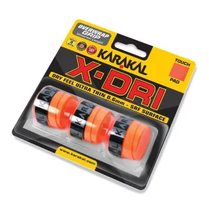 Karakal X-DRI 3 Pack Badminton Overgrips - Orange