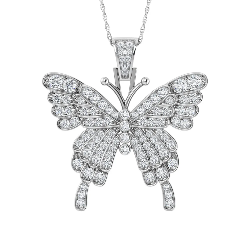 Natural Diamond Butterfly Necklace