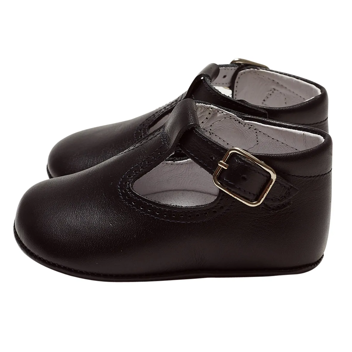 NAVY BLUE T-BAR PRAM SHOES