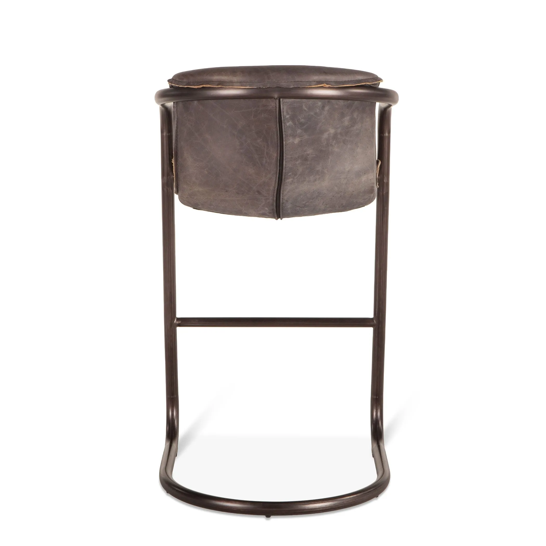 Nisky Leather Bar Chair - Antique Ebony