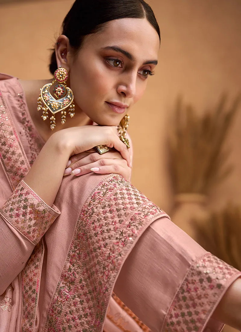 Pink Kashida Embroidery Traditional Salwar Kameez