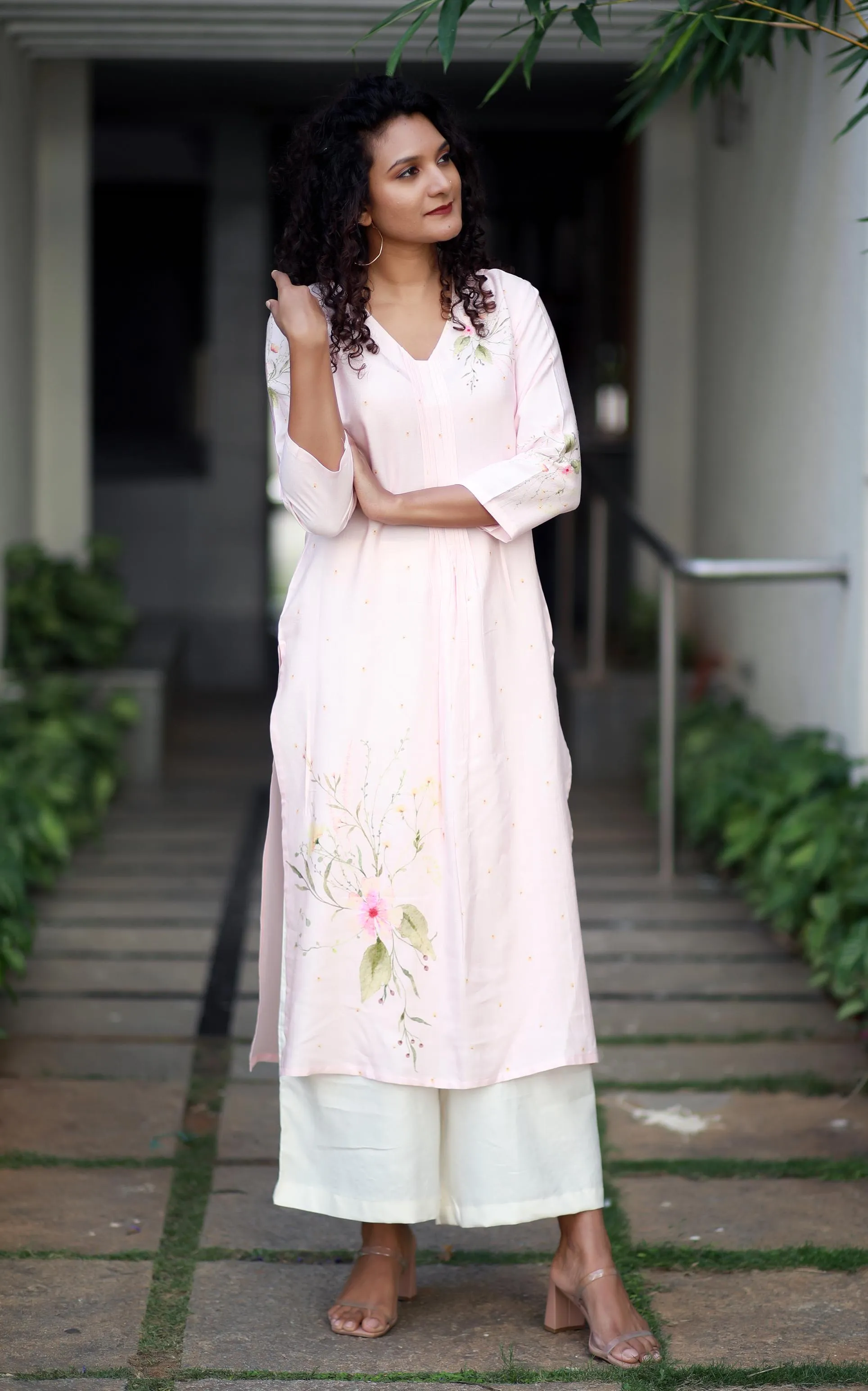 Serenity Blush Baby Pink Staple Silk Kurta/ Dress