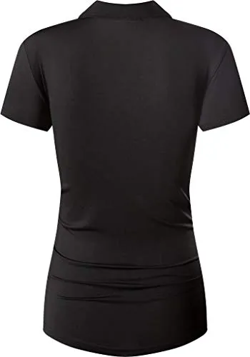 Sportides Women's Sport Tee Shirt Tshirt T-Shirt Short Sleeve Golf Tennis Badminton Bowling SWT291 Black M
