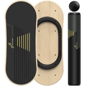 Sportneer Balance Board 7 Modes Wobble Board with Adjustable Stoppers Exercise Balancing Stability Trainer for Improve Balance, Surf Trainer & Physical Therapy - Roller and 2.8'' Ball Included