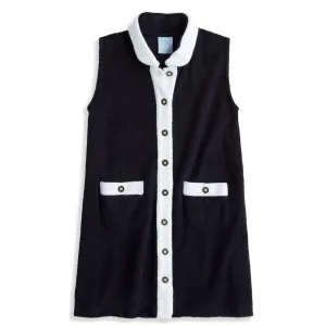 Terry Worth Shift Dress -- Navy with White