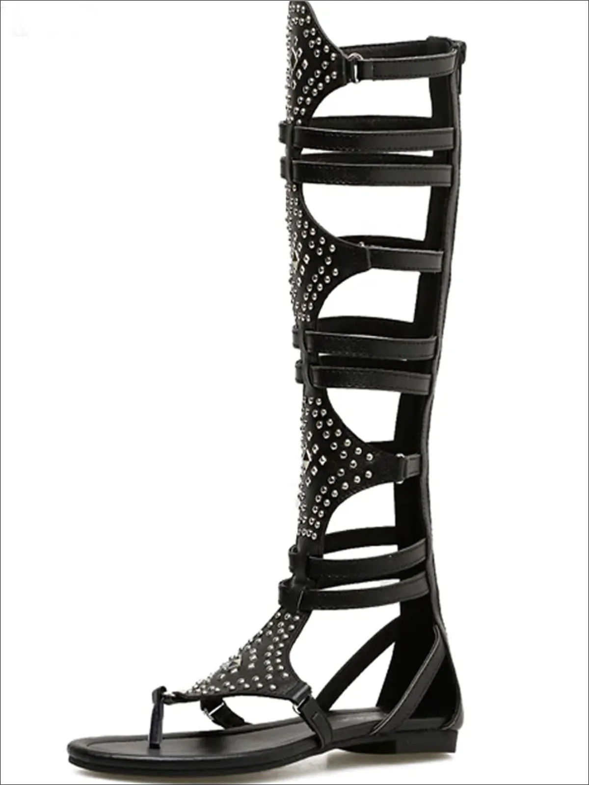 Women's Knee Length Embellished Gladiator Sandals By Liv and Mia