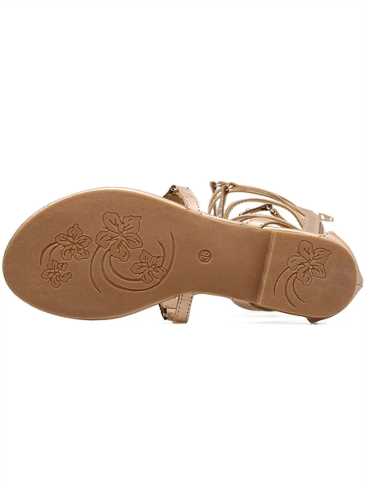 Women's Knee Length Embellished Gladiator Sandals By Liv and Mia