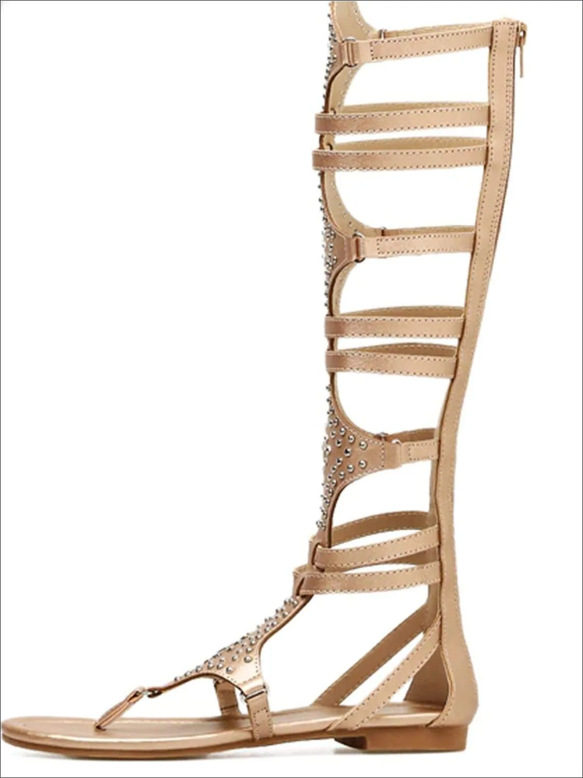 Women's Knee Length Embellished Gladiator Sandals By Liv and Mia