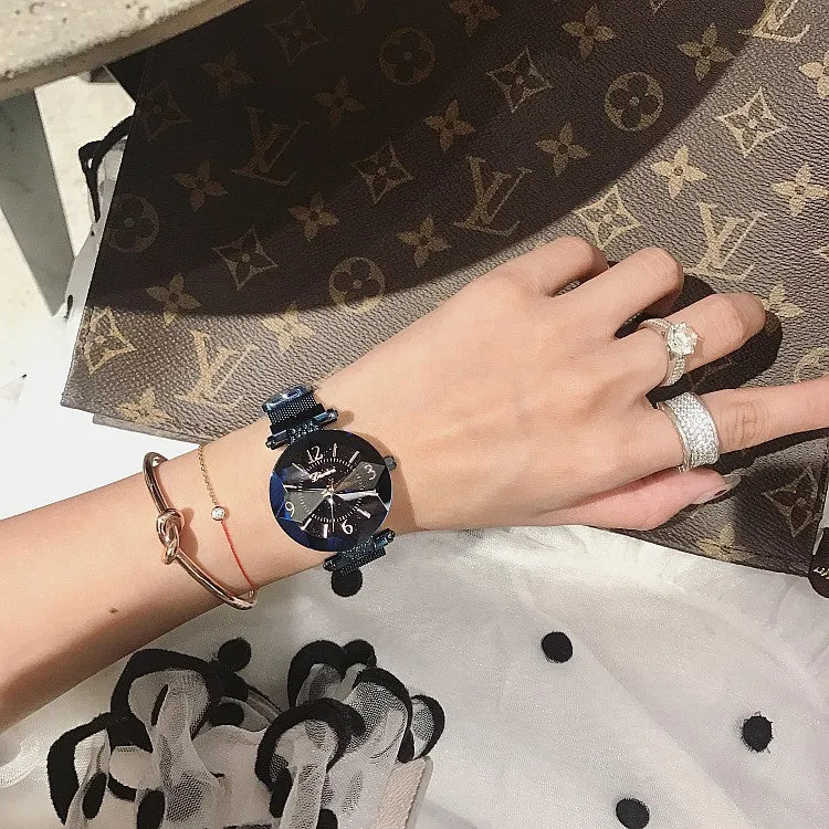 Women's Watch stars chassis numbers scale dial milan strap elegant watch