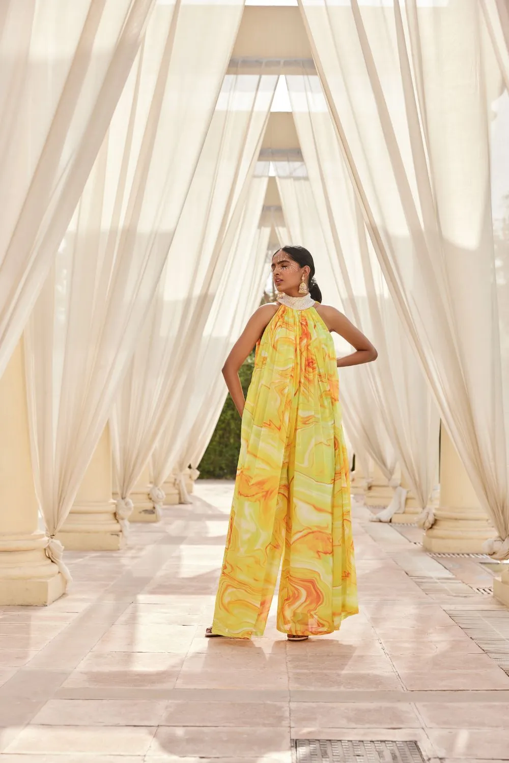 Yellow Flared Jumpsuit