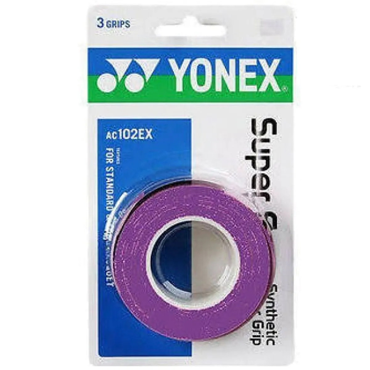 Yonex AC102EX Super Grap Badminton Overgrip - 3 Pack - Purple